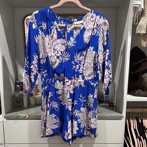 Yumi Kim Floral Blue and White Romper